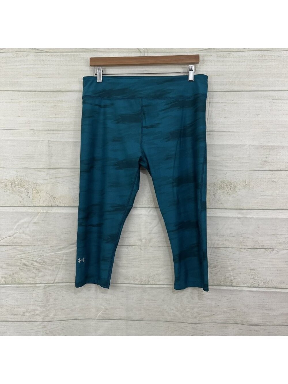 Under Armour Leggings Blue Print Heat Gear Compression Capris